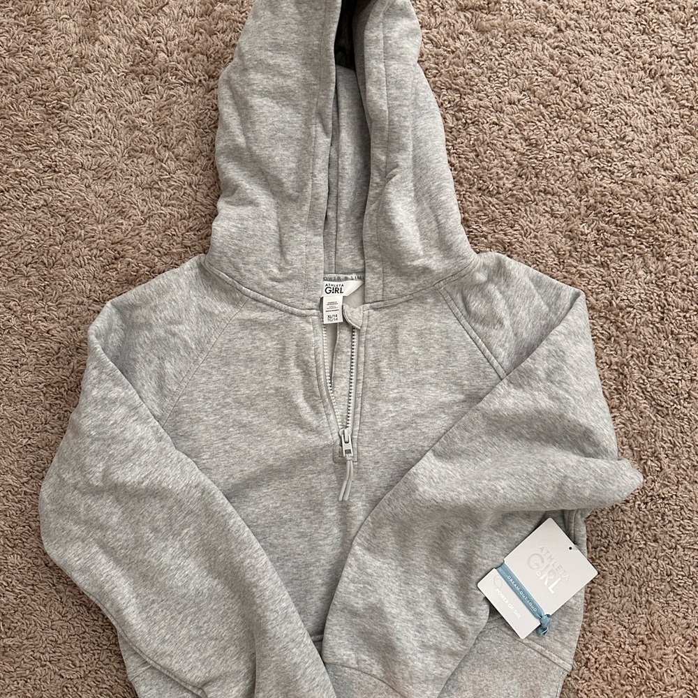 Athleta Gray Girls Half-Zip Hoodie